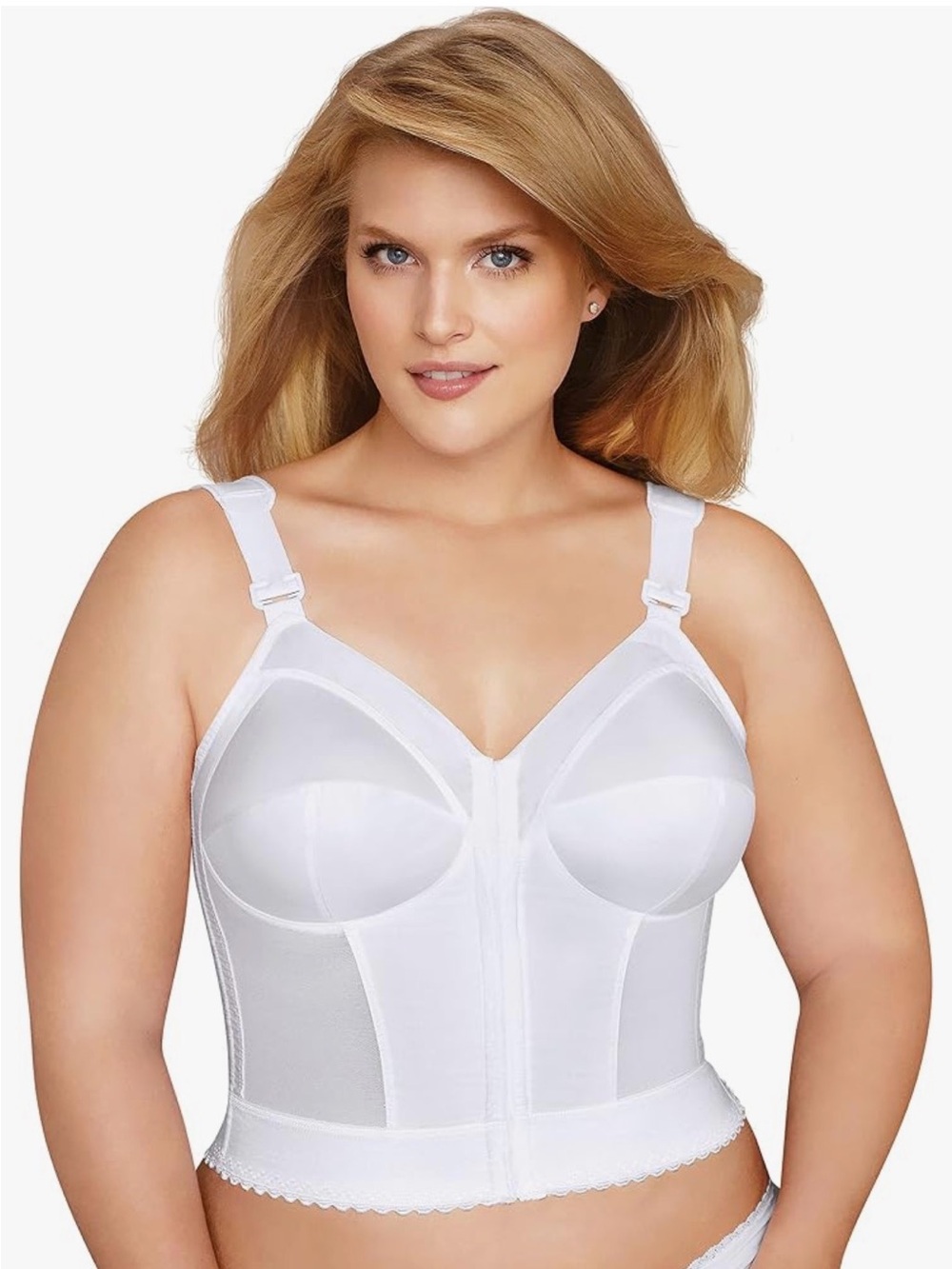 Full-Coverage Longline Support Bra in White